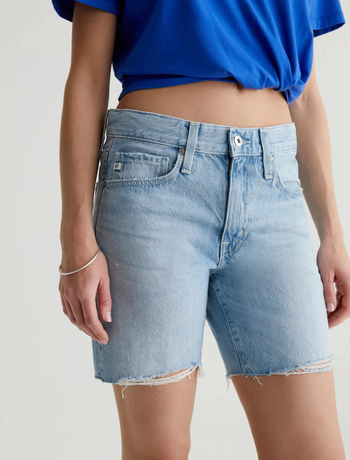 AG Denim Ex Boyfriend Shorts in Sunset Blues