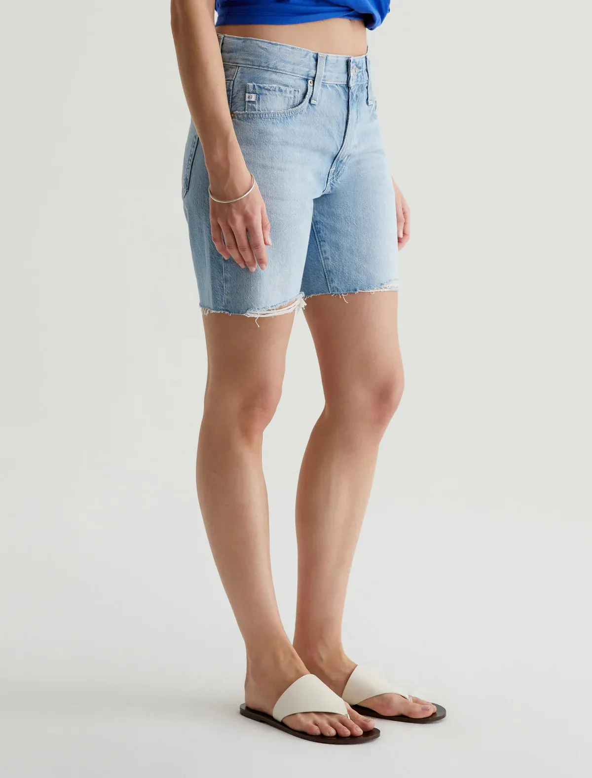 AG Denim Ex Boyfriend Shorts in Sunset Blues