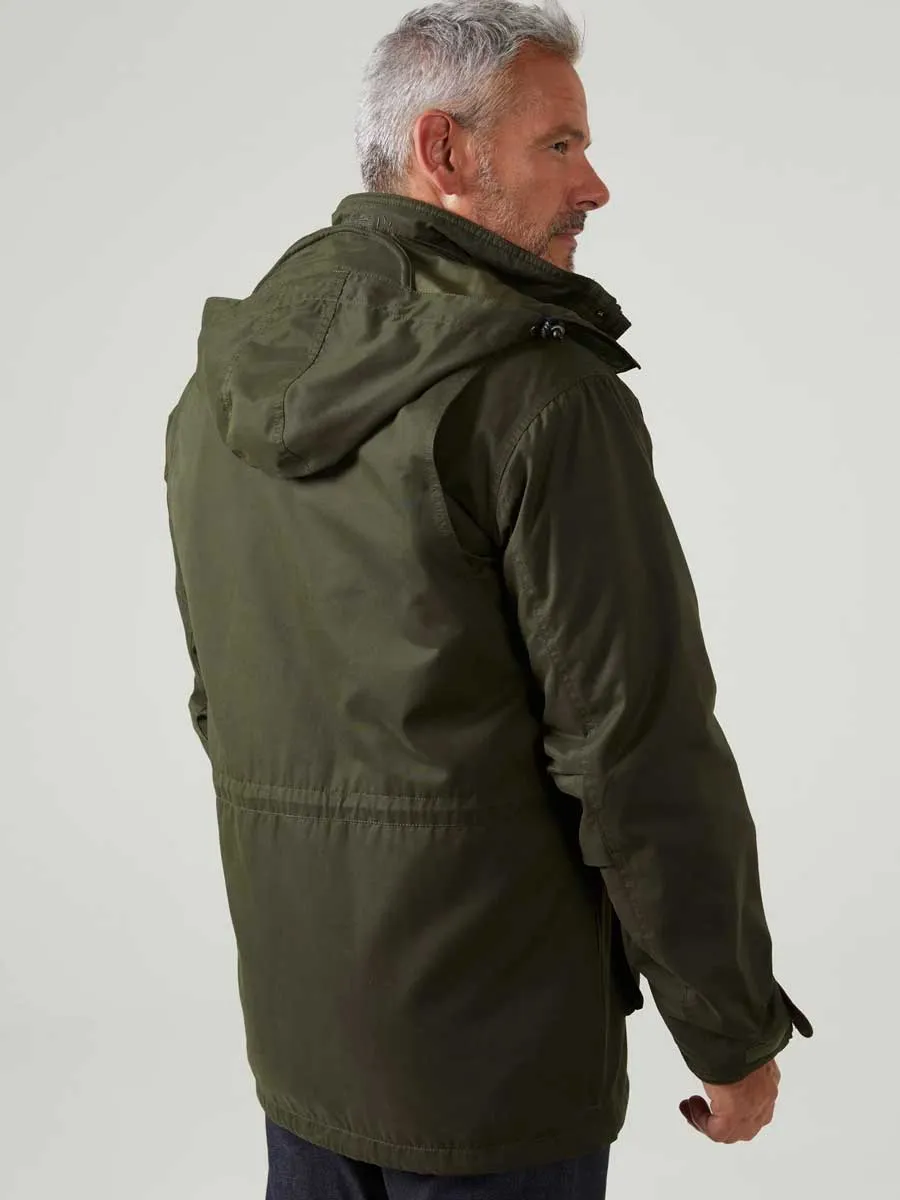 ALAN PAINE Milwood Mens Waterproof Shooting Coat - Olive