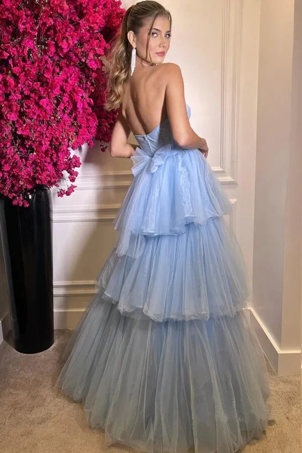 Beautiful Tulle A-line Sweetheart Neckline Prom Dresses, Evening Dresses, SP907