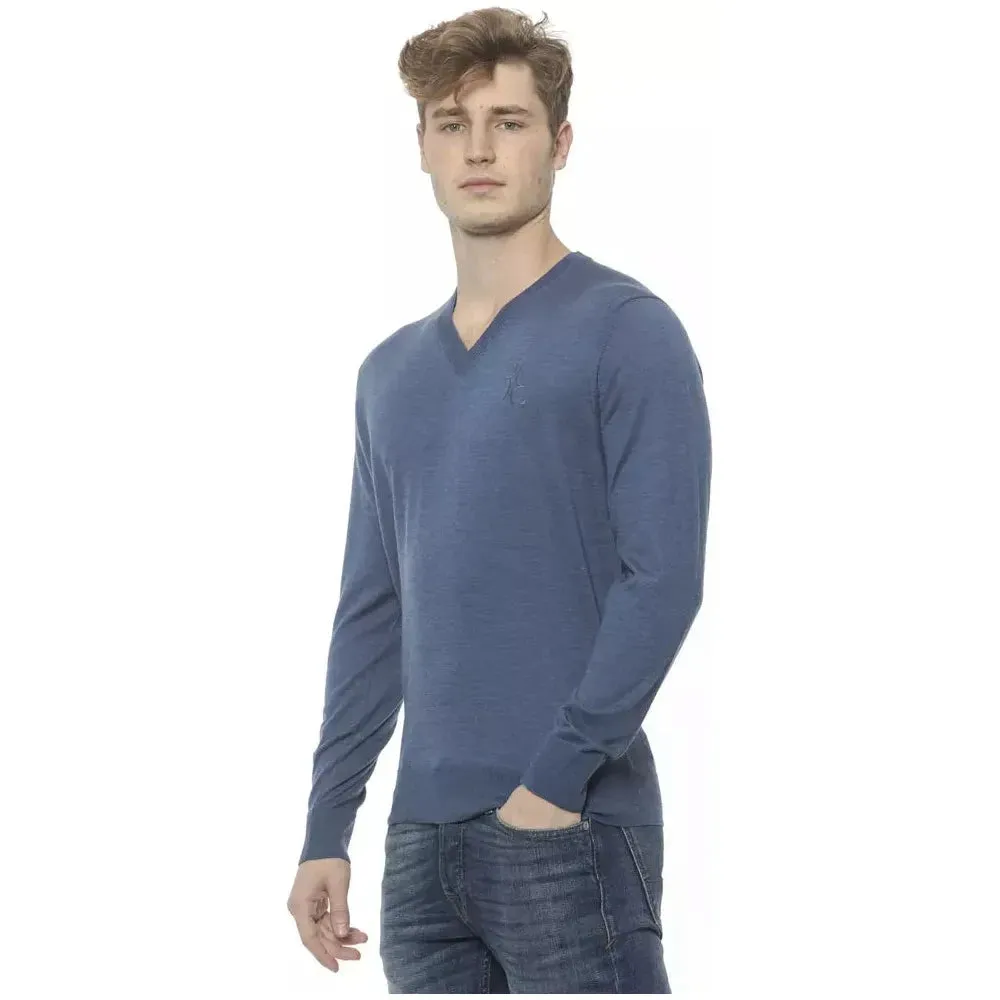 Billionaire Italian Couture Elegant Cashmere V-Neck Men's Sweater