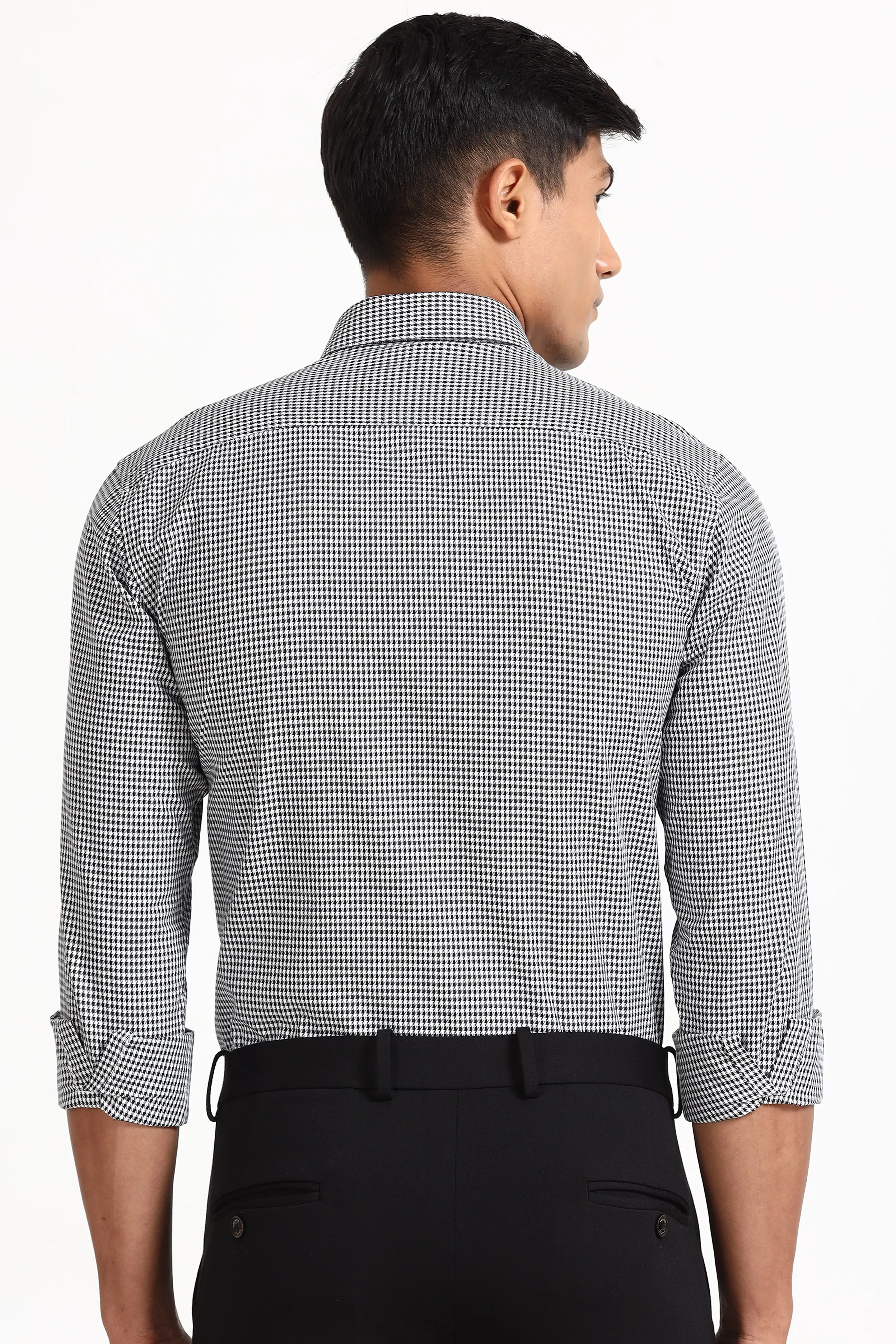 Black Formal Check Shirt