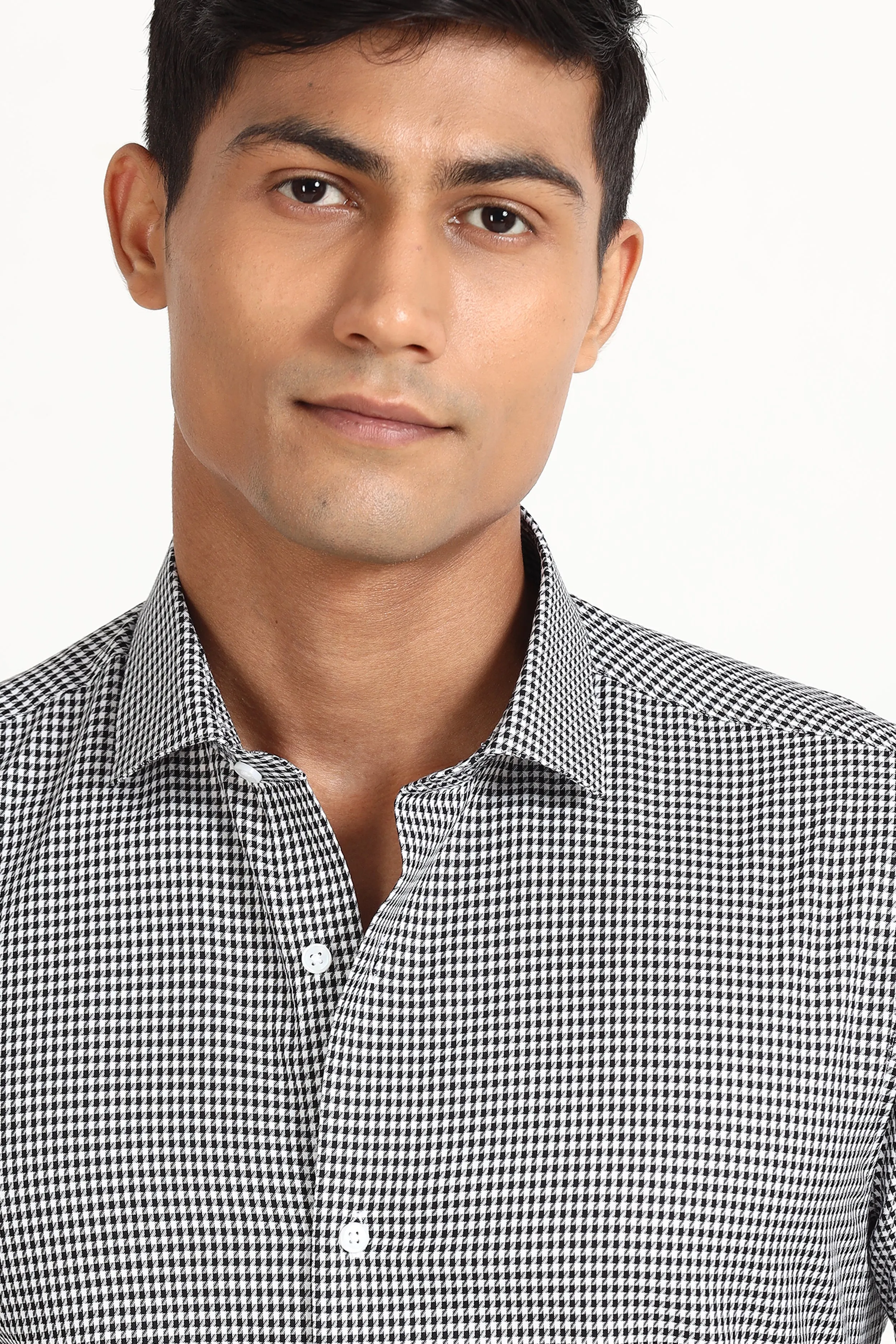 Black Formal Check Shirt