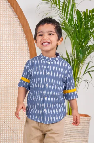 Boy Ikkat Shirt - Blue