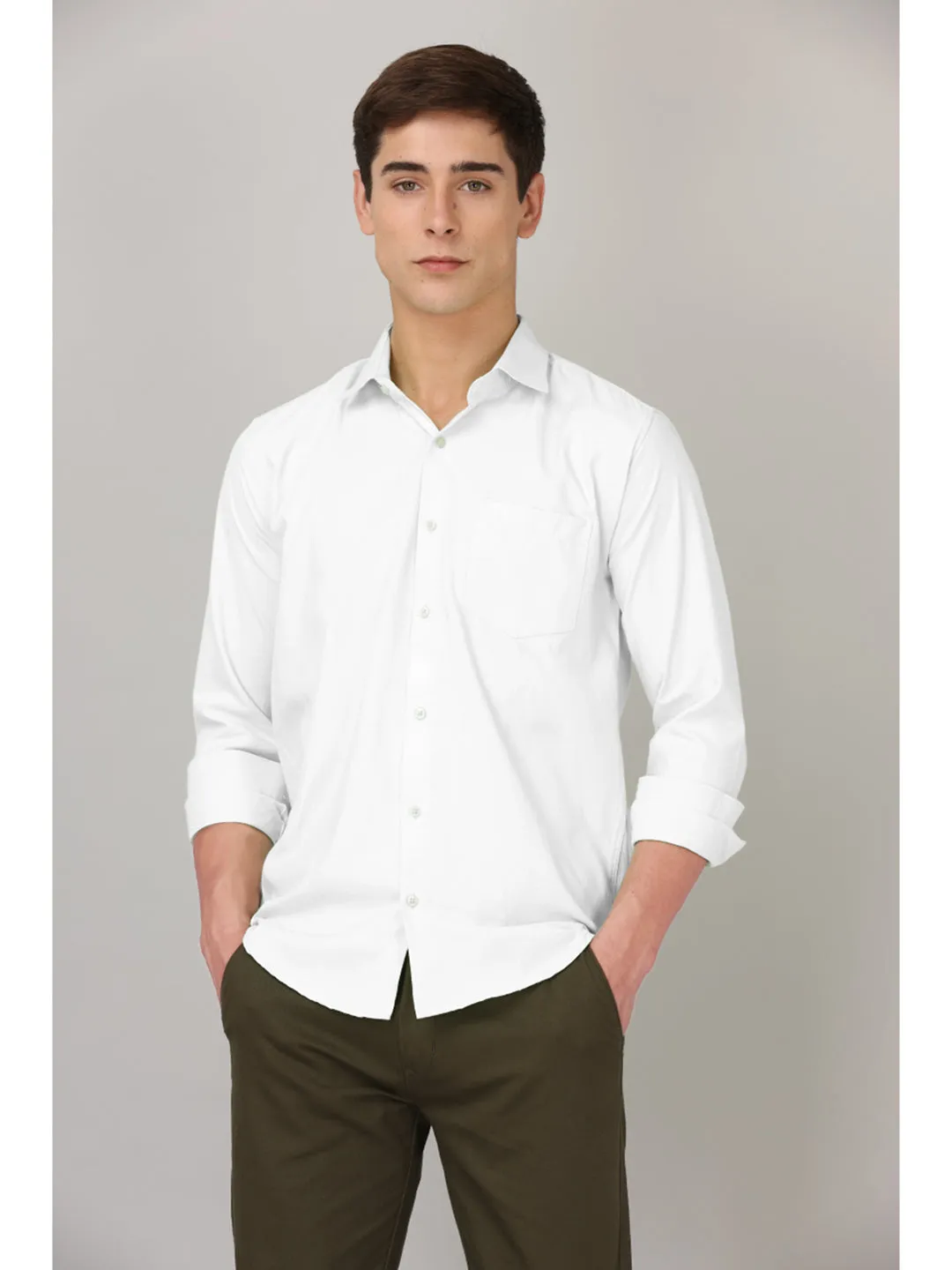 CLASSIC FORMAL PEARL WHITE SHIRT