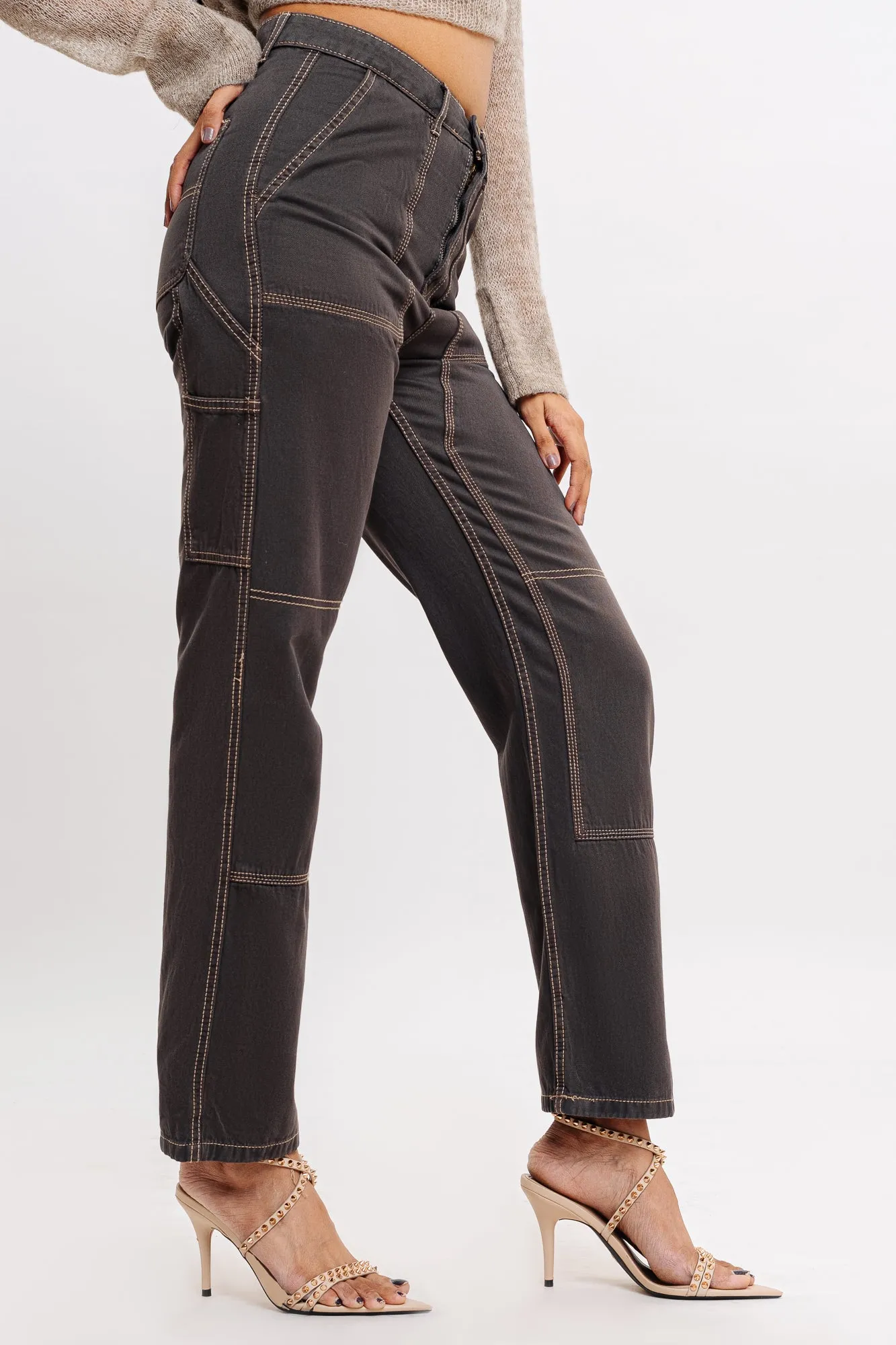 Contrast Play Straight Jeans