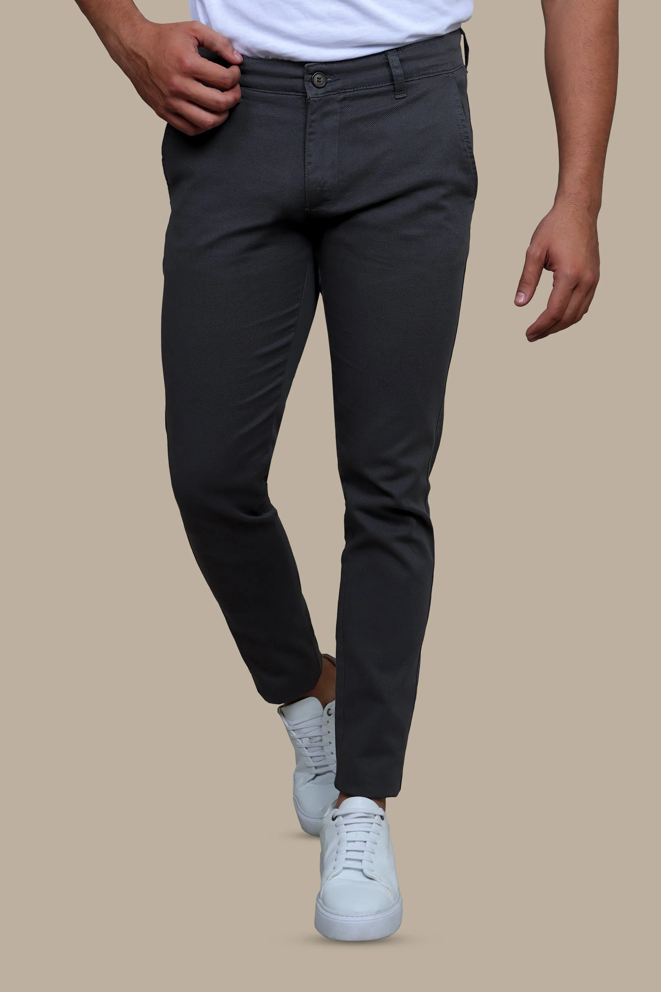 Dark Grey Chino Oxford: Slim Fit