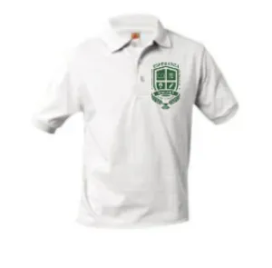 Esperanza Short Sleeve Polo Shirt - White w/ Printed School Logo