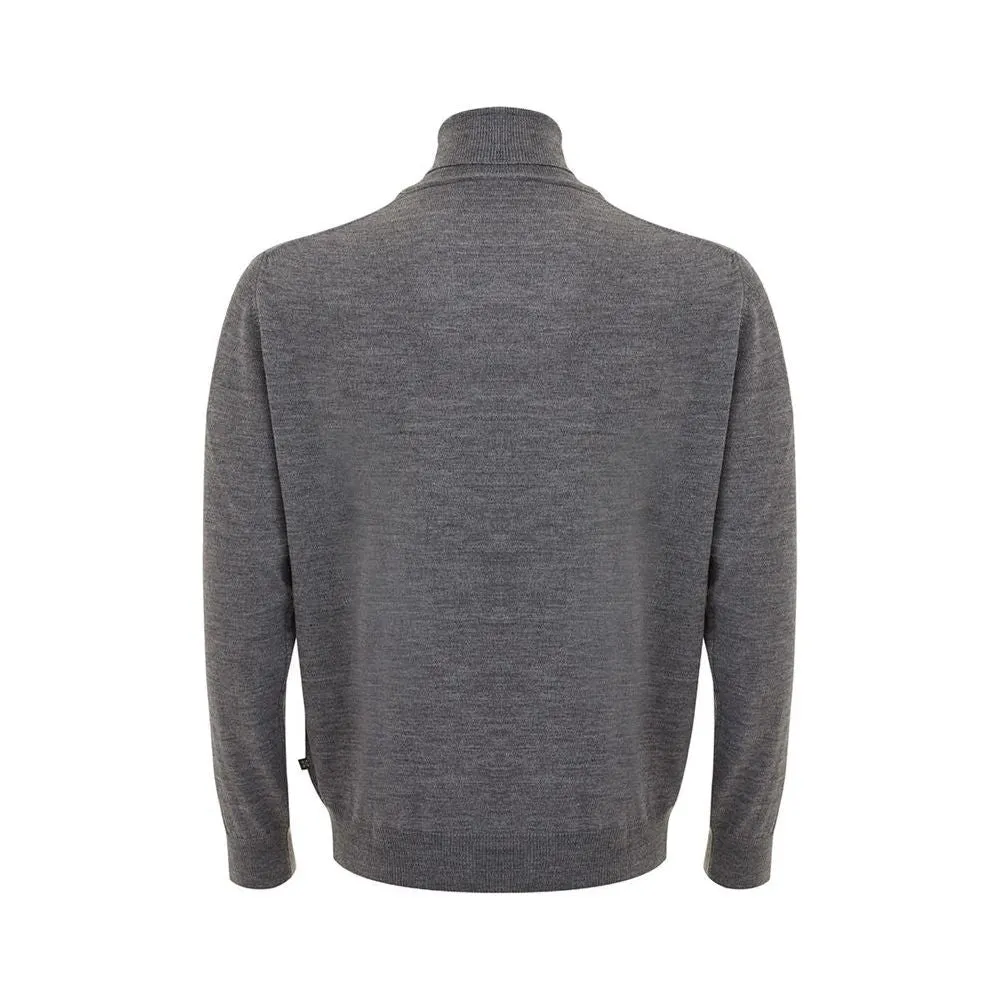 FERRANTE Elegant Gray Wool Sweater for Men