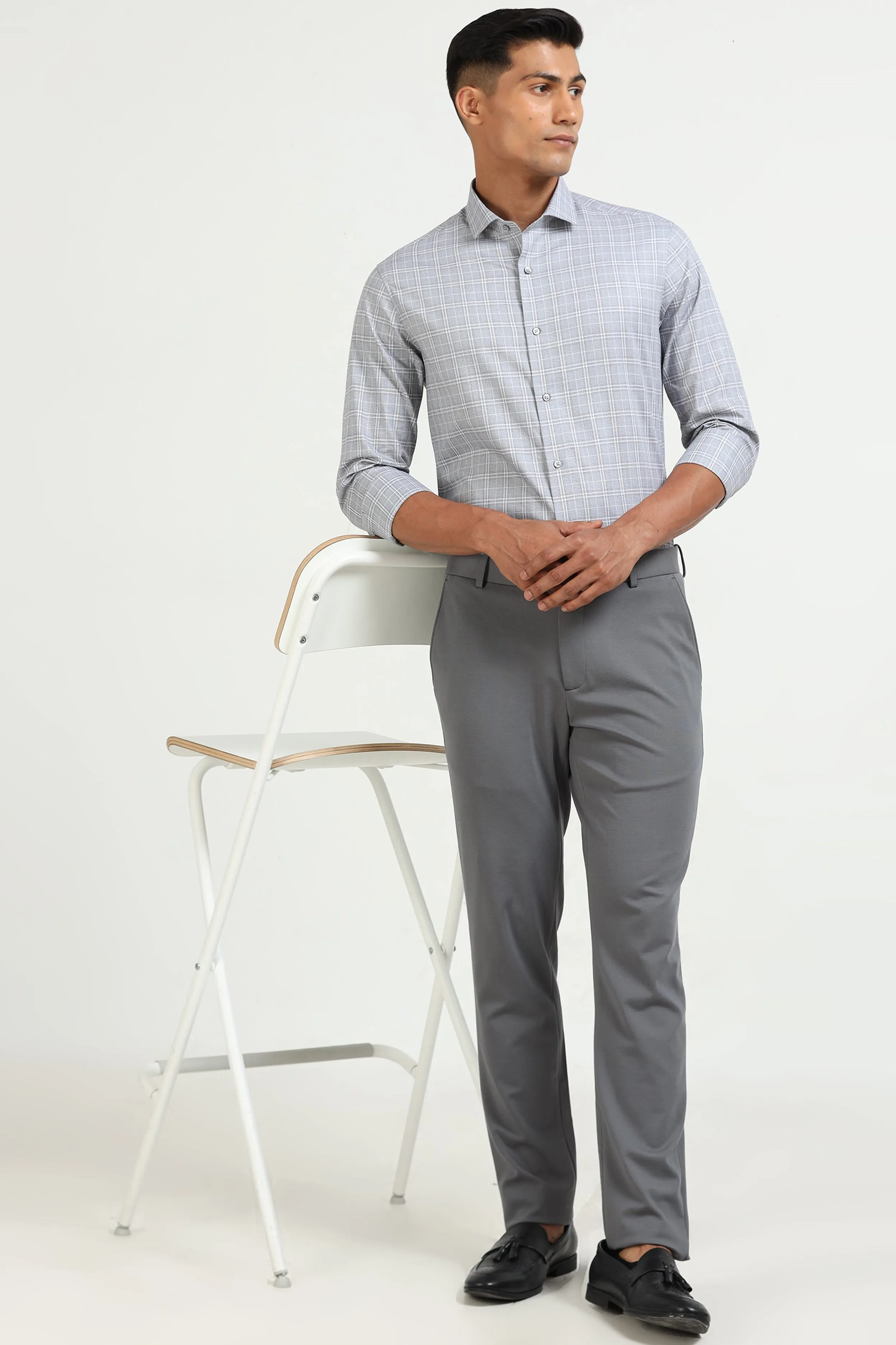 Grey Grid Elegance Shirt