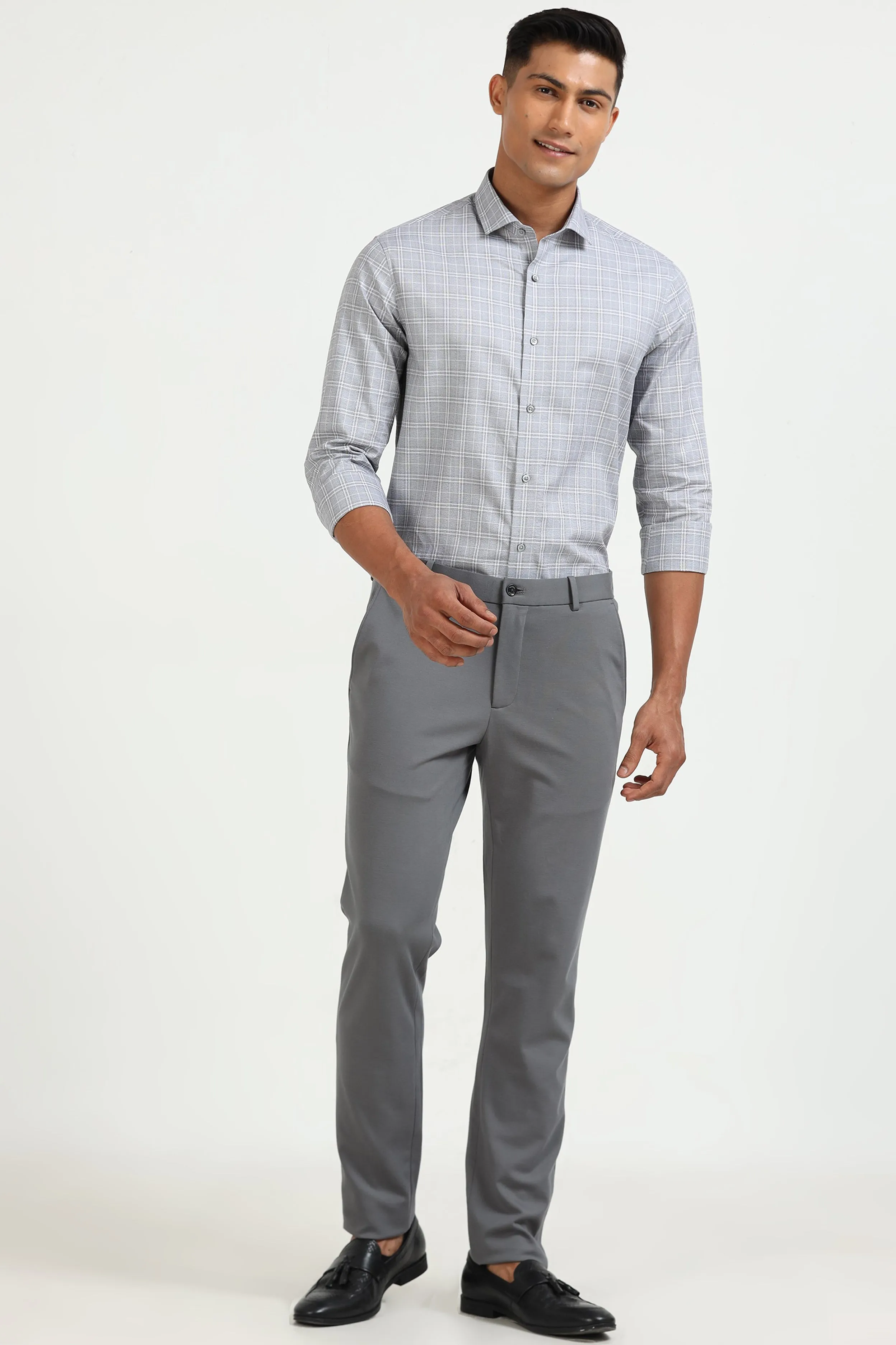 Grey Grid Elegance Shirt