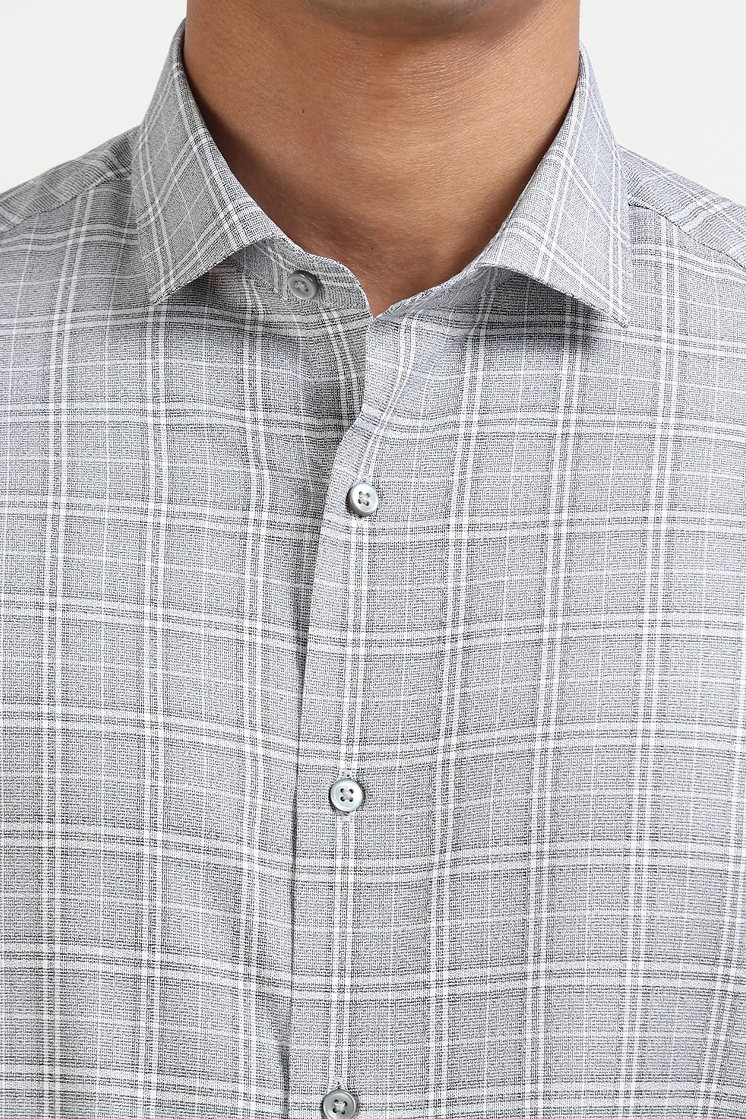 Grey Grid Elegance Shirt