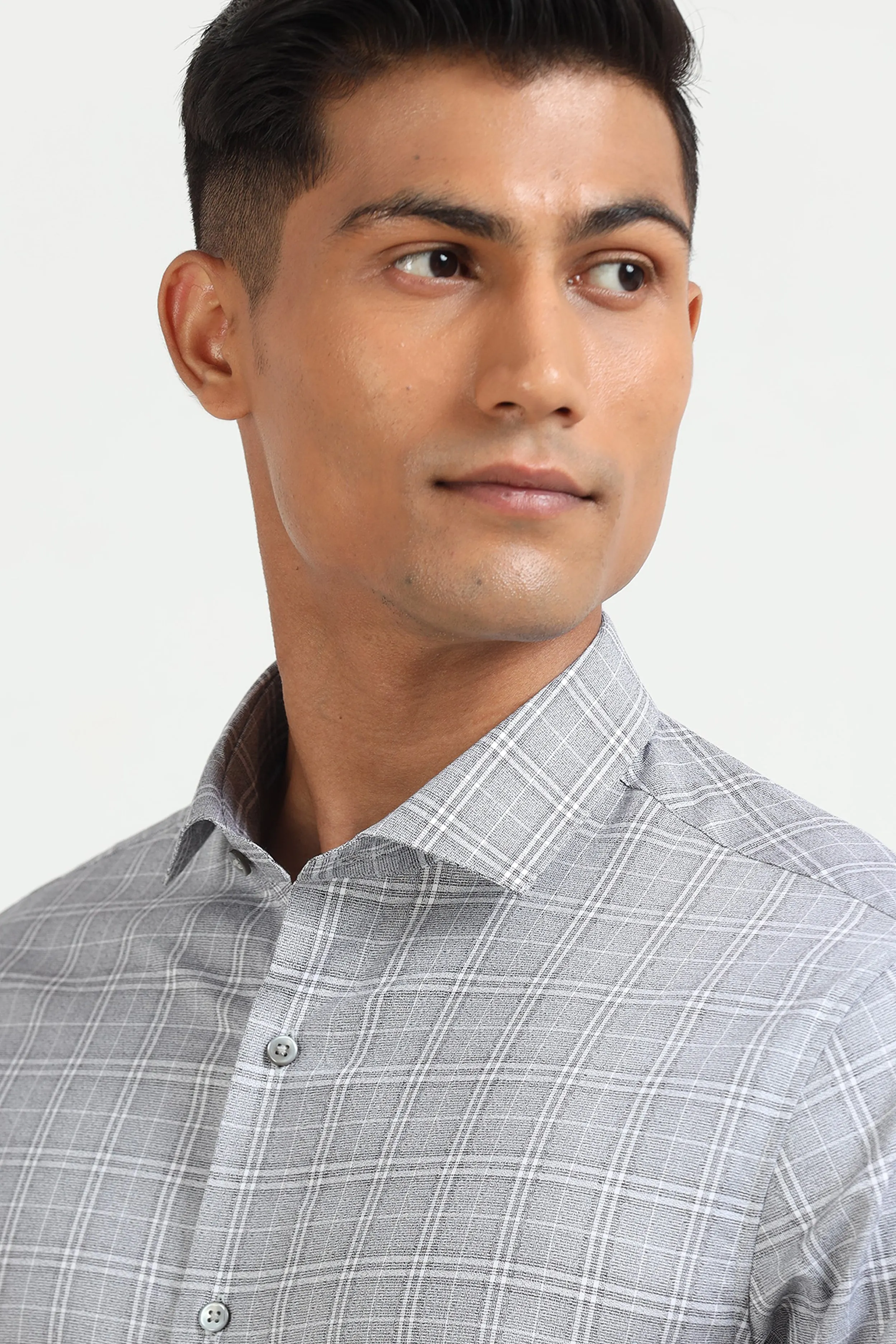 Grey Grid Elegance Shirt