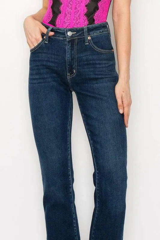 High rise skinny bootcut jeans