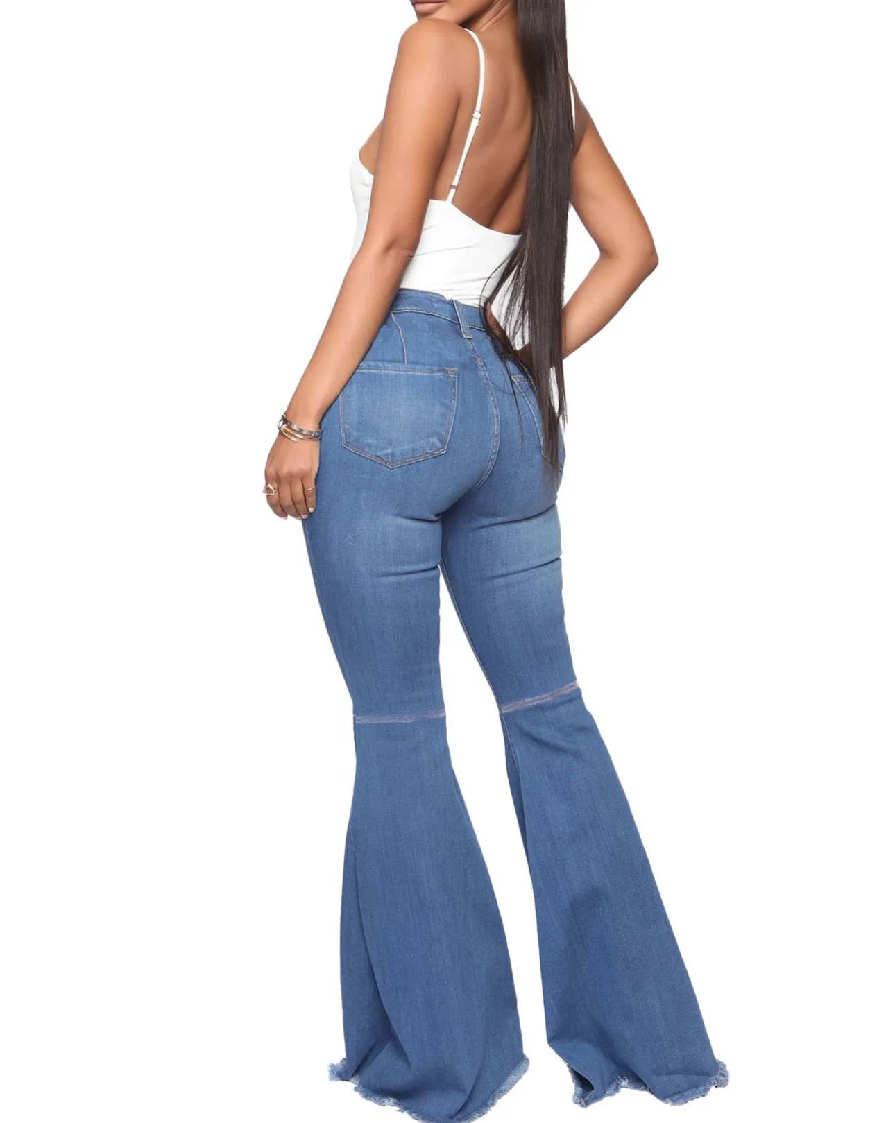 High-Waisted Slim Versatile Fit Stretch Flare Jeans