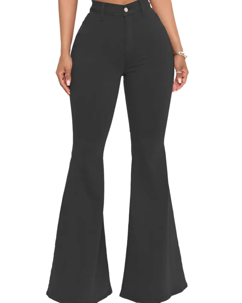 High-Waisted Slim Versatile Fit Stretch Flare Jeans