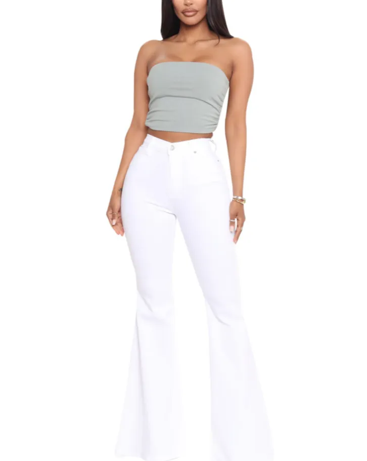 High-Waisted Slim Versatile Fit Stretch Flare Jeans