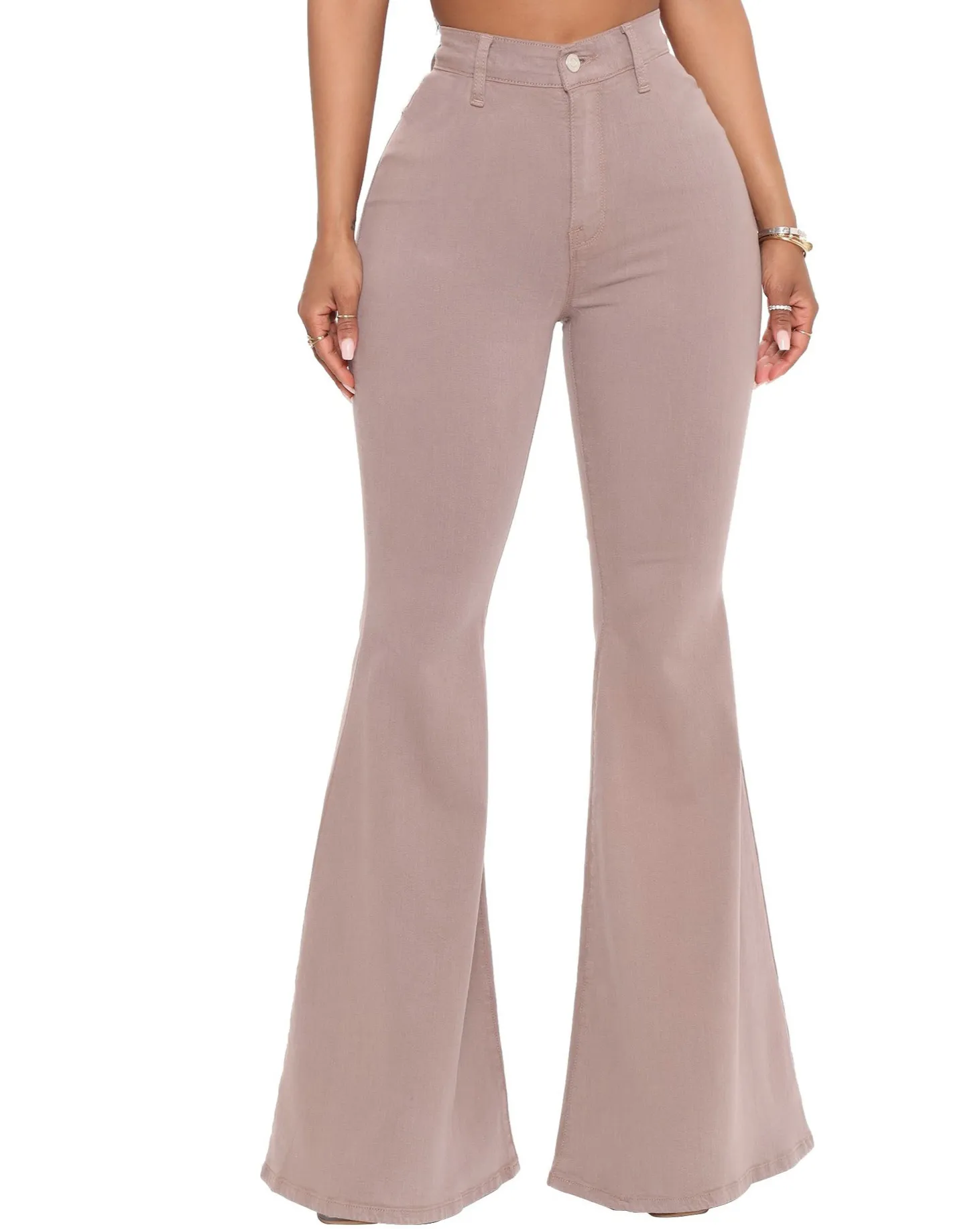 High-Waisted Slim Versatile Fit Stretch Flare Jeans