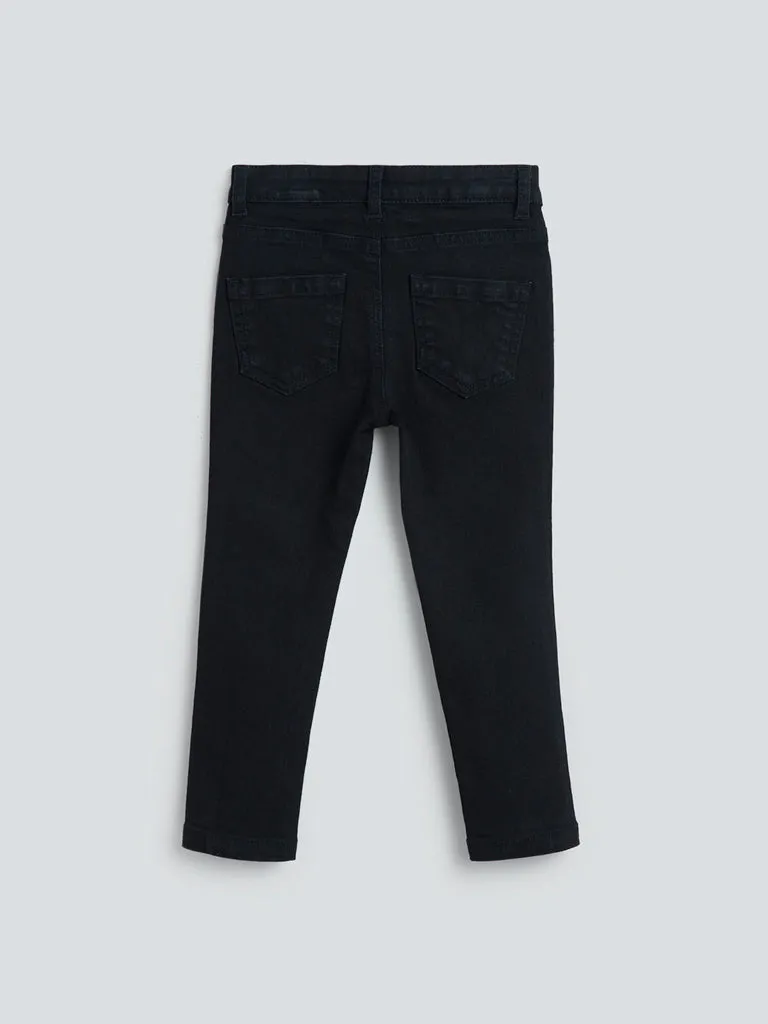 HOP Kids Black Slim - Fit Mid- Rise Jeans