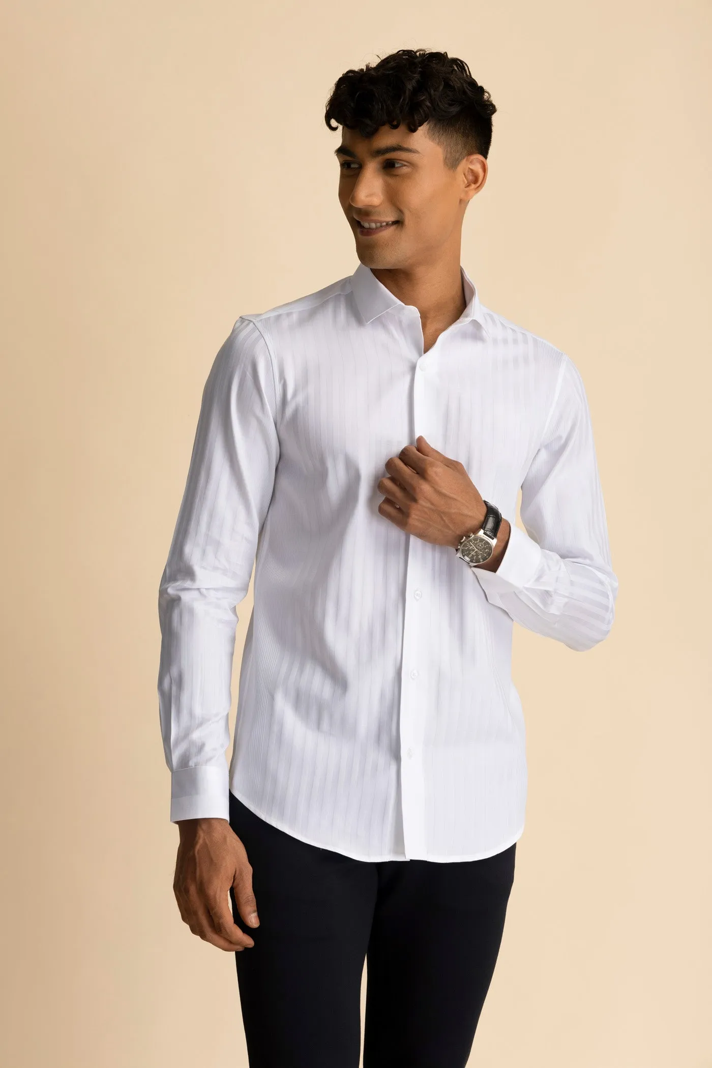 James Stripe White Shirt EOSS