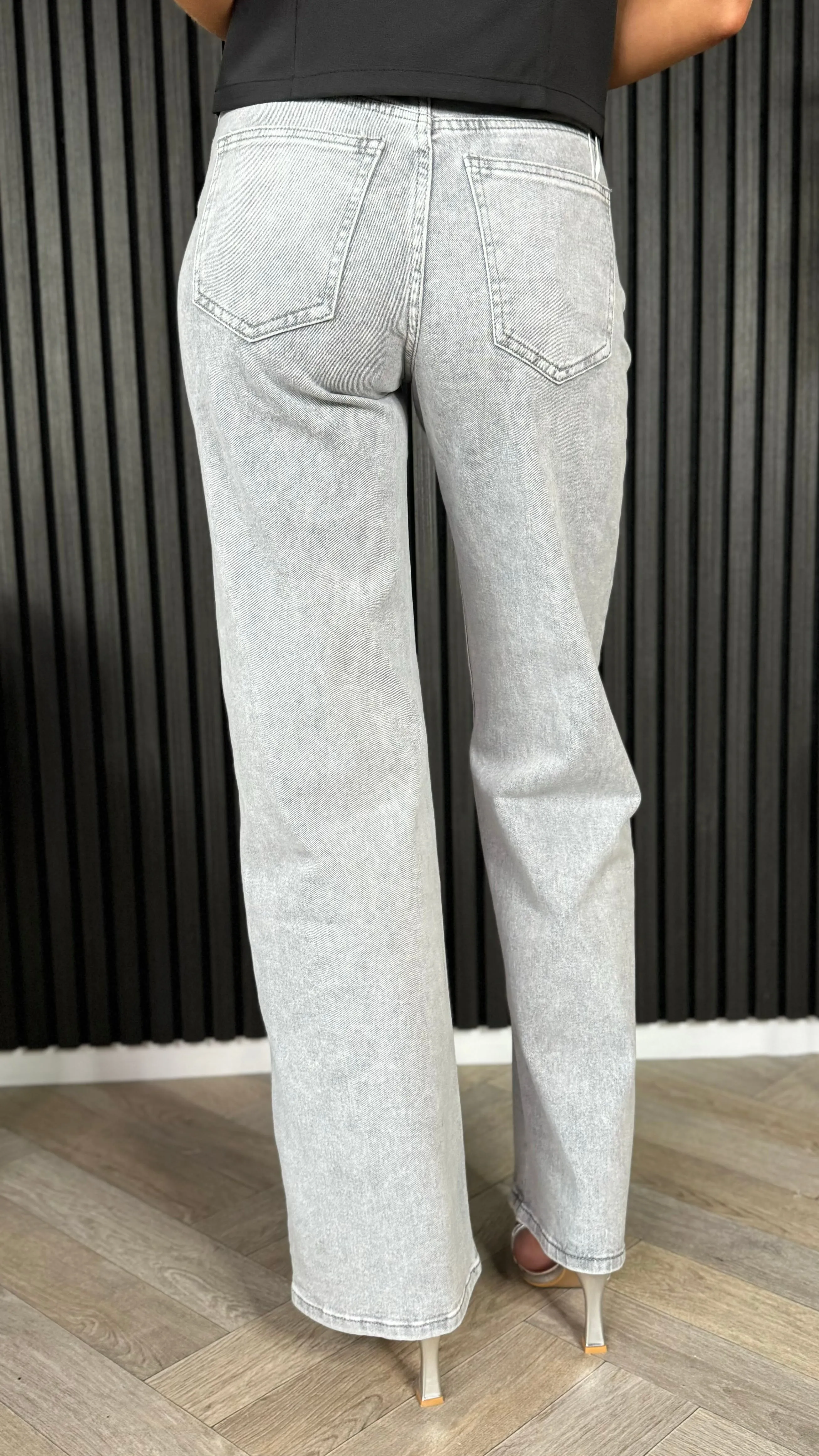 Jinnie Grey Straight Leg Jeans