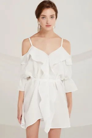 Kamryn Cold Shoulder Ruffle Dress