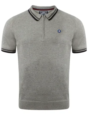 Le Shark Parker grey knitted polo shirt