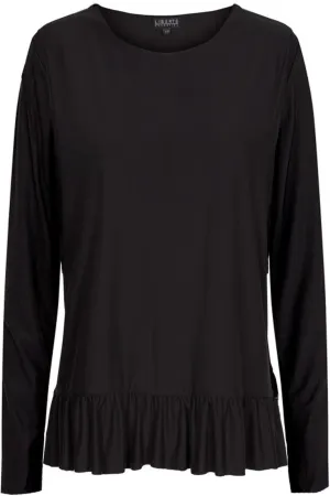 Liberte  - Alma LS Frill T-shirt - Black