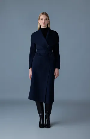 Mackage - Mai-CN Double-face Wool Wrap Coat in Navy