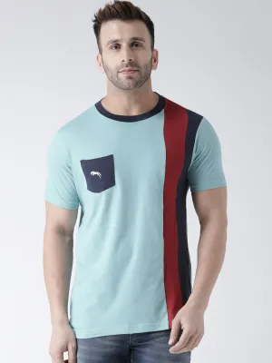 Men Blue Round Neck Tshirt