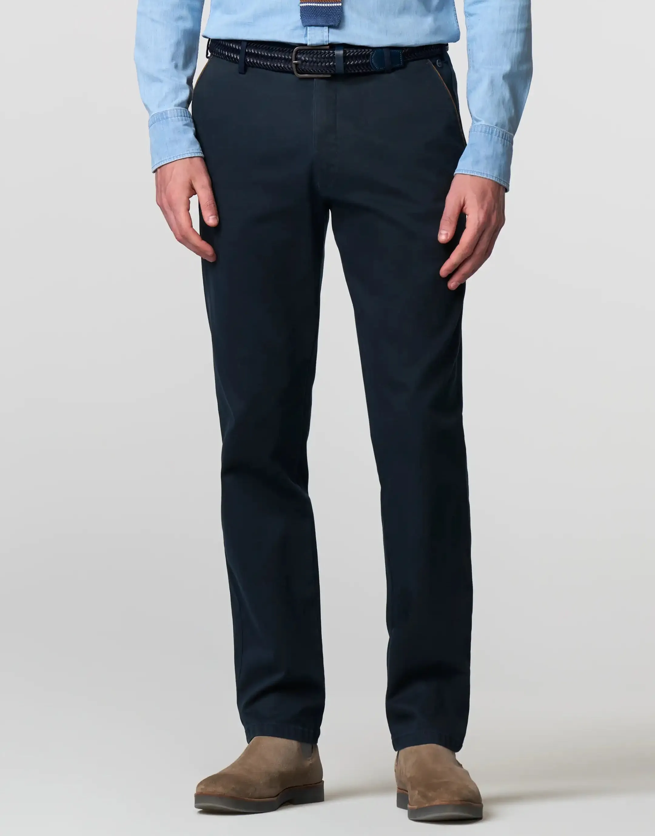 MEYER New York Trousers - 5617 Fine Texture Chinos - Navy