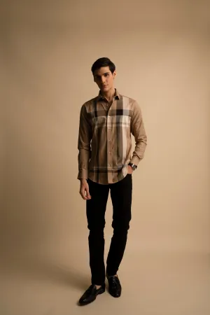 Multi Check Brown Shirt EOSS