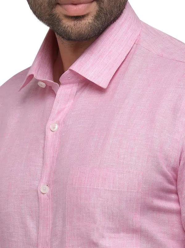 Pink Solid Smart Fit Formal Shirt | JadeBlue