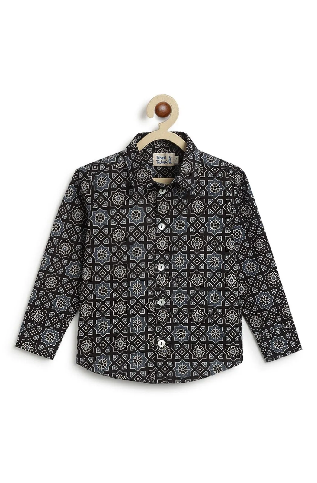 Pre-Order: Boy Holiday Cheer Printed Shirt - Black