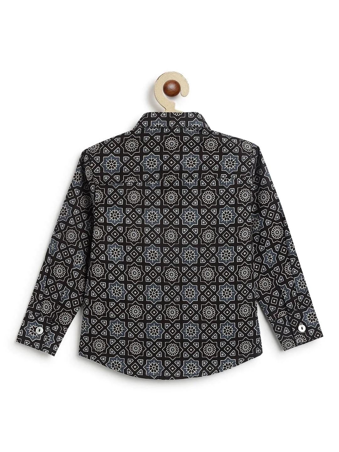 Pre-Order: Boy Holiday Cheer Printed Shirt - Black