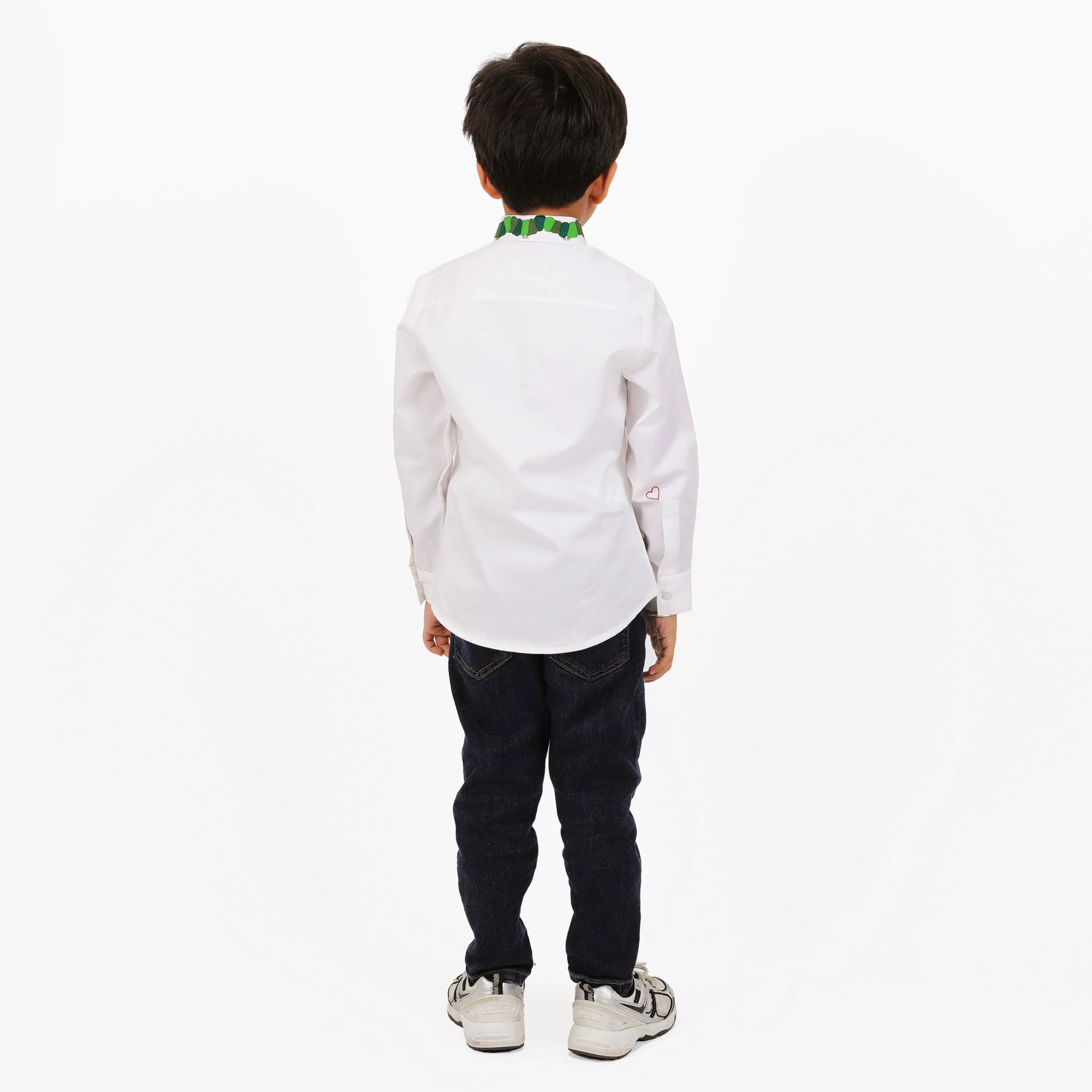 Pre-Order - White CATERPILLAR SHIRT For Boys