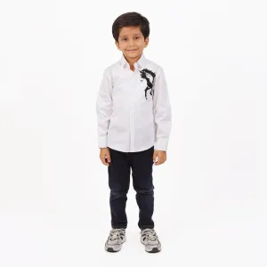 Pre-Order - White HORSE SHIRT For Boys