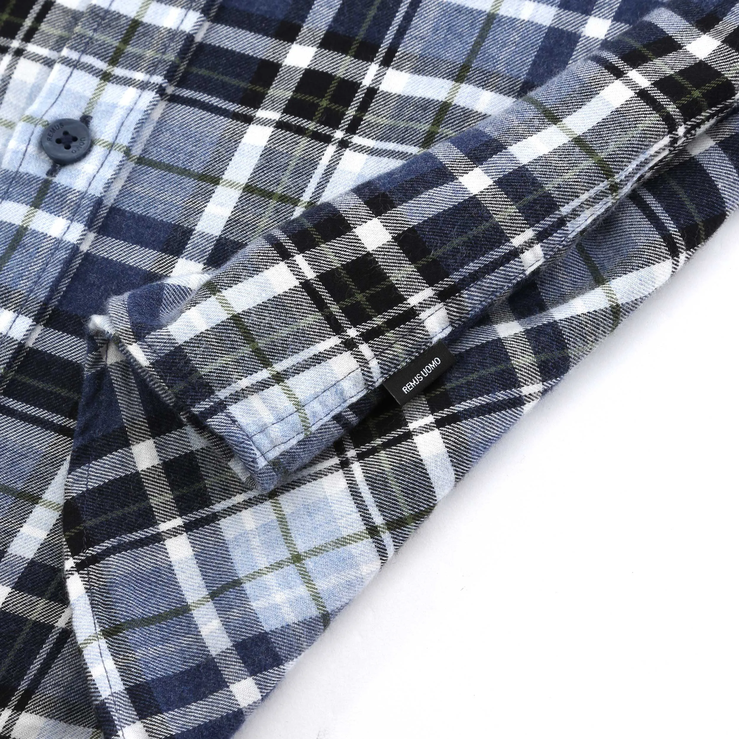 Remus Uomo Parker Check Flannel Shirt in Navy Check