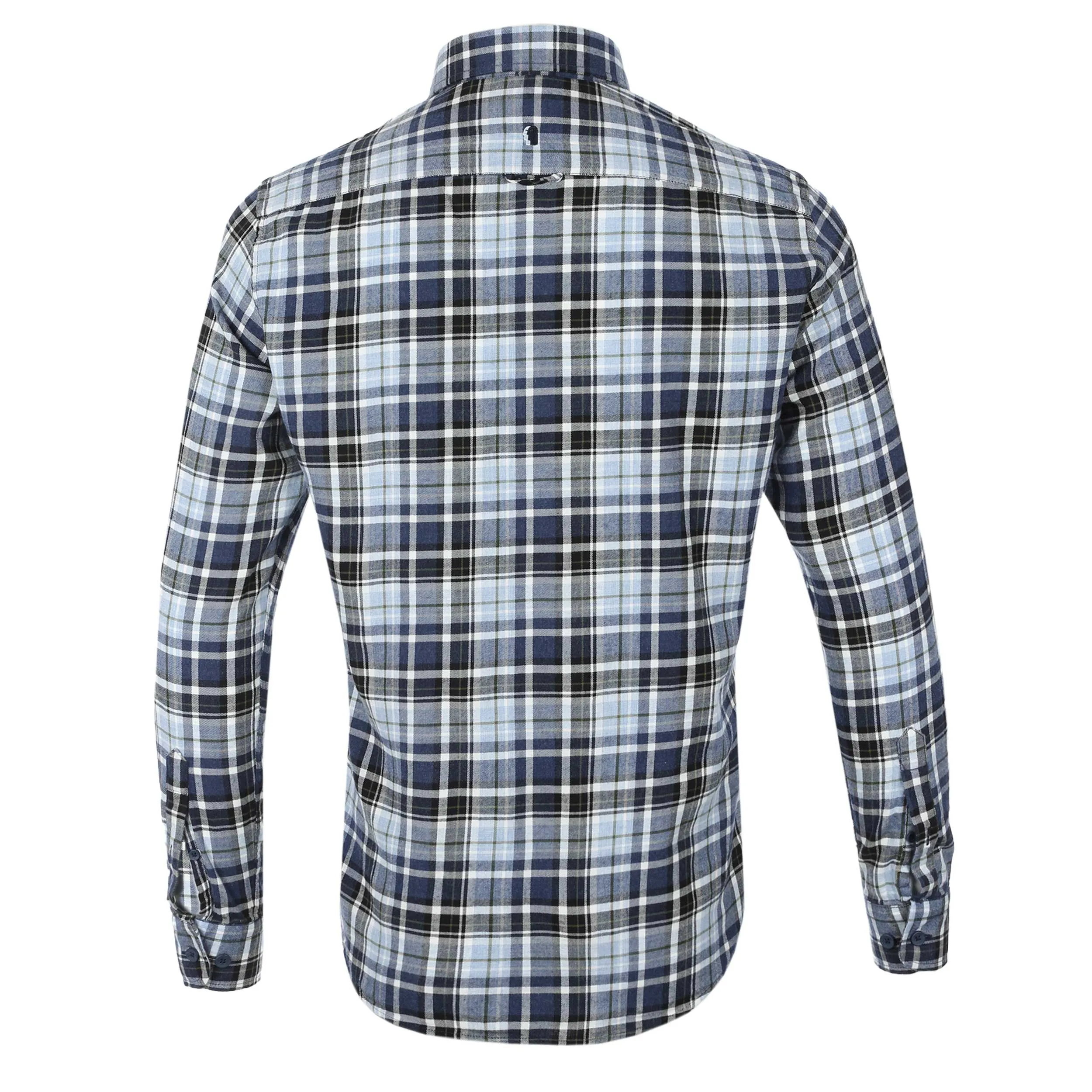 Remus Uomo Parker Check Flannel Shirt in Navy Check