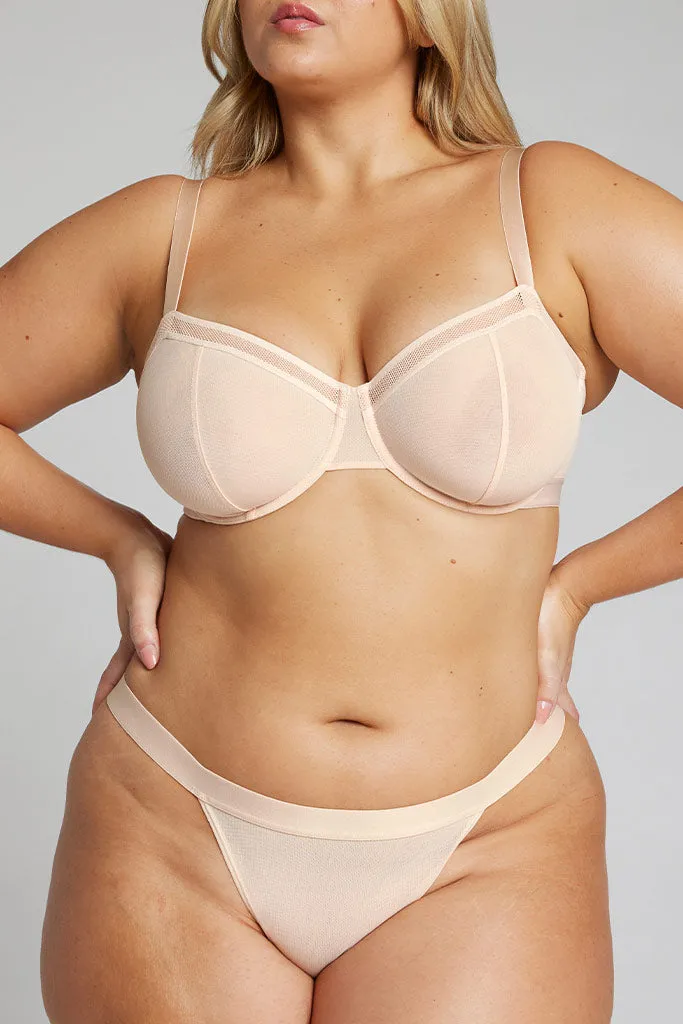 Sieve Balconette Bra in Peach