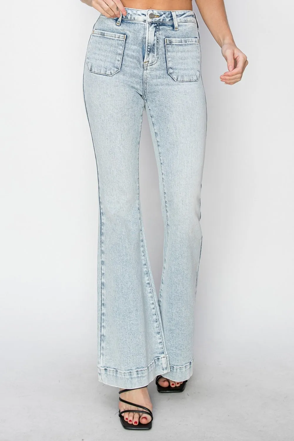 Vera High Rise Front Patch Pocket Flare Jeans