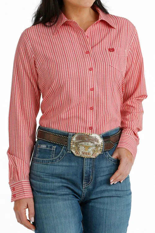 Women's Cinch ArenaFlex Long Sleeve Western Shirt - Red Print