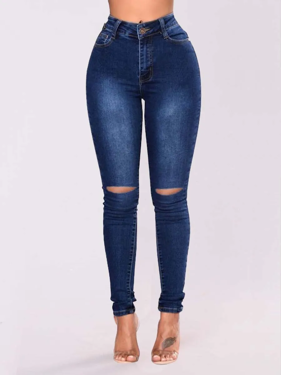 Women's Vintage Ripped Pencil Jeans