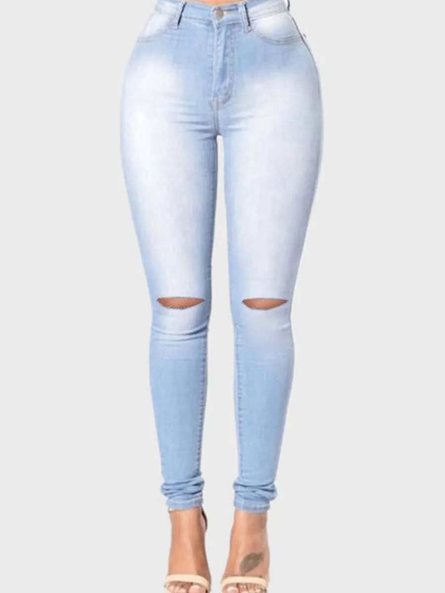 Women's Vintage Ripped Pencil Jeans