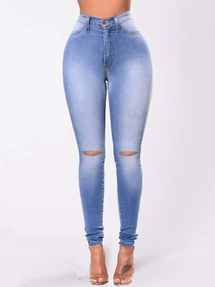 Women's Vintage Ripped Pencil Jeans