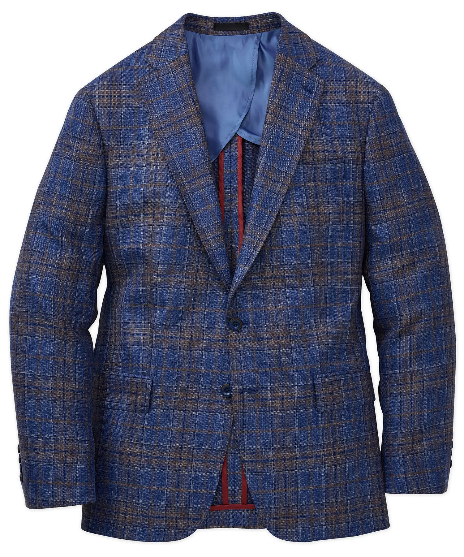 Wool-Silk-Linen Plaid Sport Coat