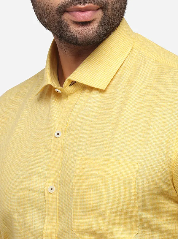 Yellow Solid Smart Fit Formal Shirt | JadeBlue