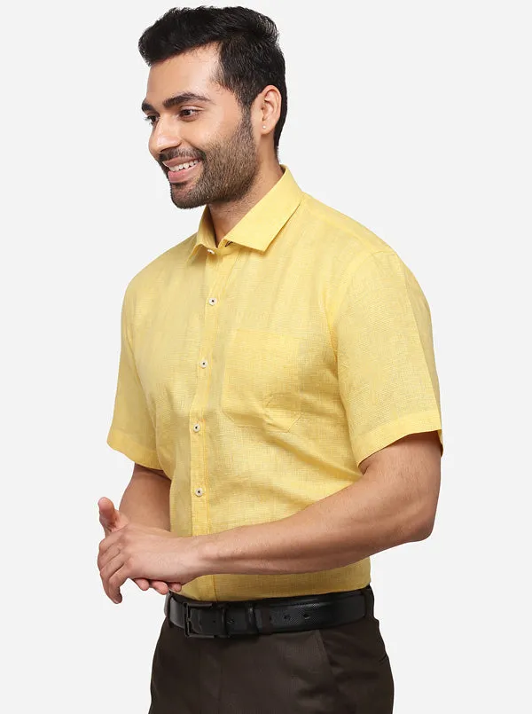 Yellow Solid Smart Fit Formal Shirt | JadeBlue